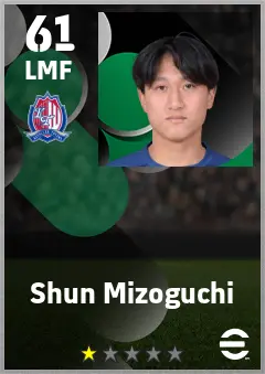 Shun Mizoguchi eFootball 2026 player card — 61 OVR LMF