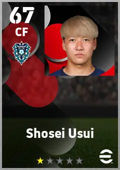 Shosei Usui eFootball 2026 player card — 67 OVR CF