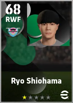 Ryo Shiohama eFootball 2026 player card — 68 OVR RWF
