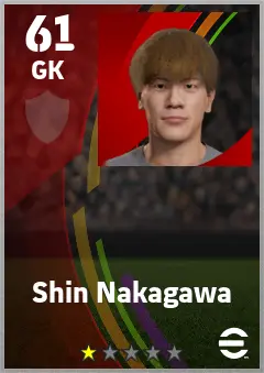 Shin Nakagawa eFootball 2026 player card — 61 OVR GK