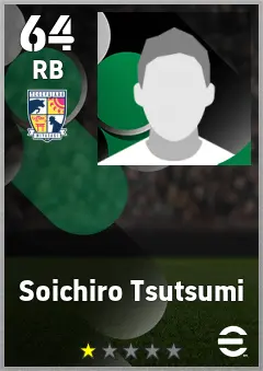 Soichiro Tsutsumi eFootball 2026 player card, 64 OVR RB