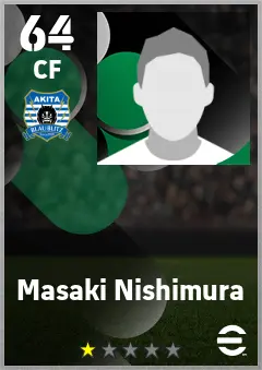 Masaki Nishimura eFootball 2026 player card — 64 OVR CF