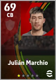 Julian Marchio eFootball 2026 player card — 69 OVR CB
