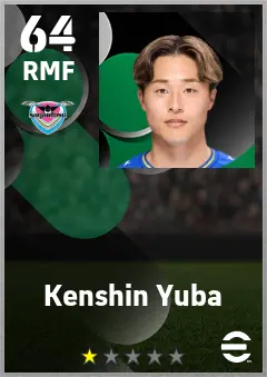 Kenshin Yuba eFootball 2026 player card — 64 OVR RMF