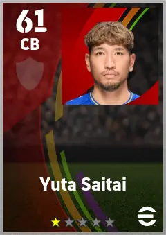 Yuta Saitai eFootball 2026 player card — 61 OVR CB
