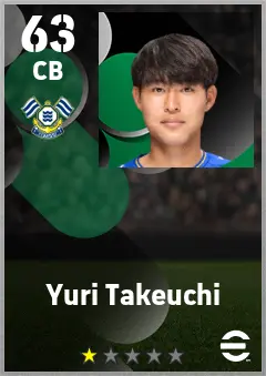 Yuri Takeuchi eFootball 2026 player card — 63 OVR CB