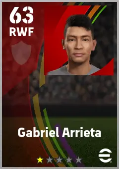 Gabriel Arrieta eFootball 2026 player card — 63 OVR RWF