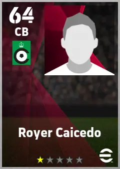 Royer Caicedo eFootball 2026 player card — 64 OVR CB