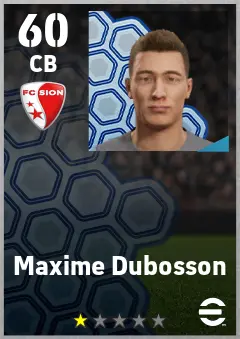 Maxime Dubosson eFootball 2026 player card — 60 OVR CB