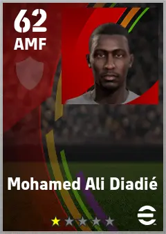 Mohamed Ali Diadie eFootball 2026 player card — 62 OVR AMF