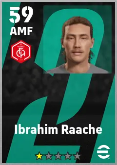 Ibrahim Raache eFootball 2026 player card — 59 OVR AMF