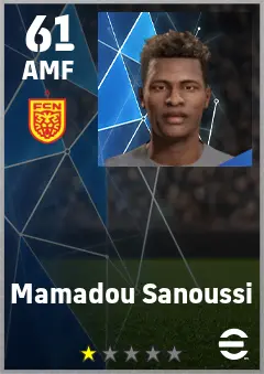Mamadou Sanoussi eFootball 2026 player card — 61 OVR AMF
