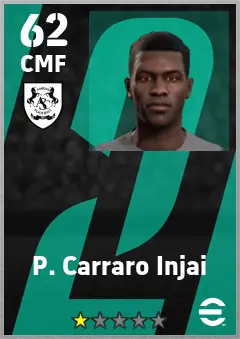 P. Carraro Injai eFootball 2026 player card — 62 OVR CMF