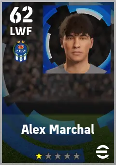Alex Marchal eFootball 2026 player card — 62 OVR LWF