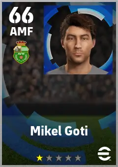 Mikel Goti eFootball 2026 player card — 66 OVR AMF