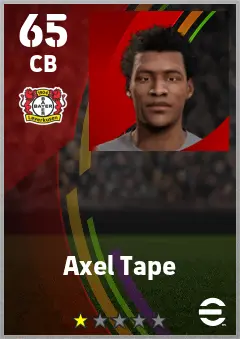 Axel Tape eFootball 2026 player card — 65 OVR CB