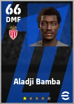 Aladji Bamba eFootball 2026 player card — 66 OVR DMF