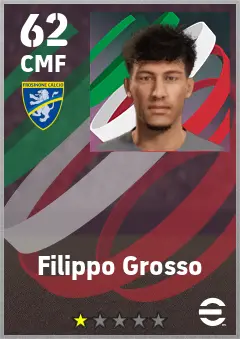Filippo Grosso eFootball 2026 player card — 62 OVR CMF