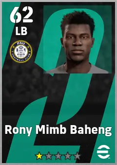 Rony Mimb Baheng eFootball 2026 player card, 62 OVR LB
