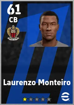 Laurenzo Monteiro eFootball 2026 player card — 61 OVR CB