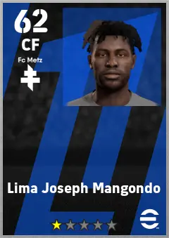 Lima Joseph Mangondo eFootball 2026 player card — 62 OVR CF