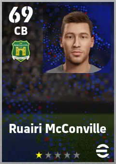 Ruairi McConville eFootball 2026 player card — 69 OVR CB
