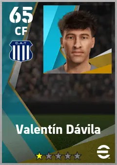 Valentin Davila eFootball 2026 player card — 65 OVR CF