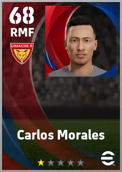 Carlos Morales eFootball 2026 player card — 68 OVR RMF