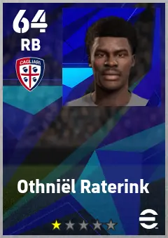 Othniel Raterink eFootball 2026 player card — 64 OVR RB