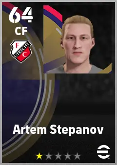 Artem Stepanov eFootball 2026 player card — 64 OVR CF