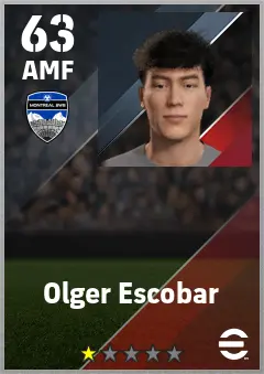 Olger Escobar eFootball 2026 player card — 63 OVR AMF
