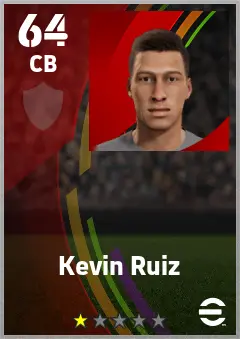 Kevin Ruiz eFootball 2026 player card — 64 OVR CB