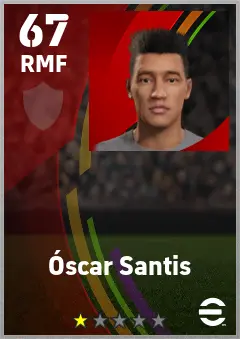 Oscar Santis eFootball 2026 player card — 67 OVR RMF