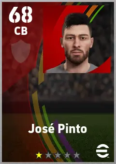 Jose Pinto eFootball 2026 player card — 68 OVR CB