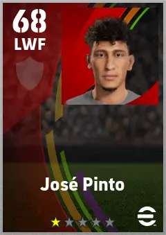 Jose Pinto eFootball 2026 player card — 68 OVR LWF
