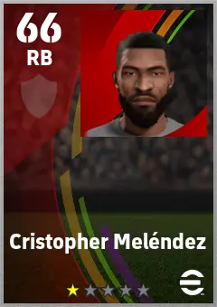 Cristopher Melendez eFootball 2026 player card — 66 OVR RB