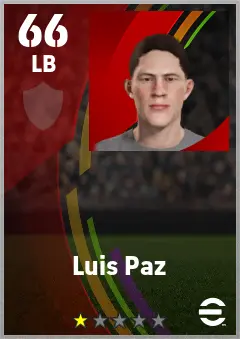 Luis Paz eFootball 2026 player card — 66 OVR LB