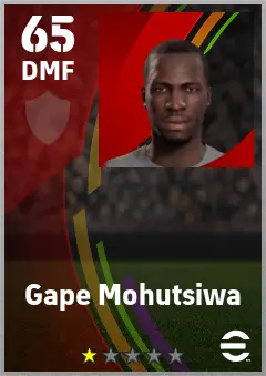 Gape Mohutsiwa eFootball 2026 player card — 65 OVR DMF