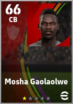 Mosha Gaolaolwe eFootball 2026 player card — 66 OVR CB