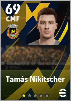 Tamas Nikitscher eFootball 2026 player card — 69 OVR CMF