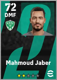 Mahmoud Jaber eFootball 2026 player card — 72 OVR DMF