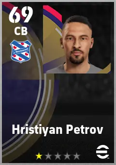 Hristiyan Petrov eFootball 2026 player card — 69 OVR CB