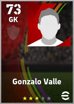 Gonzalo Valle eFootball 2026 player card — 73 OVR GK
