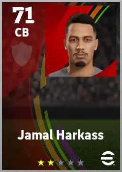 Jamal Harkass eFootball 2026 player card — 71 OVR CB