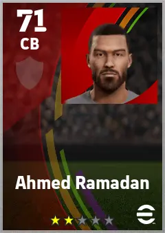 Ahmed Ramadan eFootball 2026 player card — 71 OVR CB