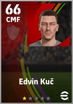 Edvin Kuc eFootball 2026 player card — 66 OVR CMF