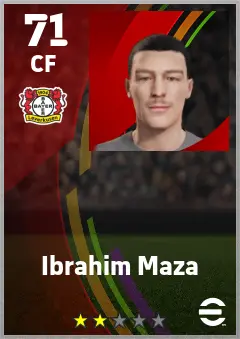 Ibrahim Maza eFootball 2026 player card — 71 OVR CF