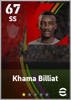 Khama Billiat eFootball 2026 player card — 67 OVR SS
