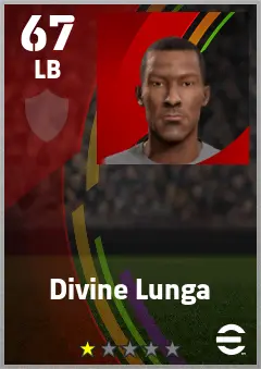 Divine Lunga eFootball 2026 player card — 67 OVR LB