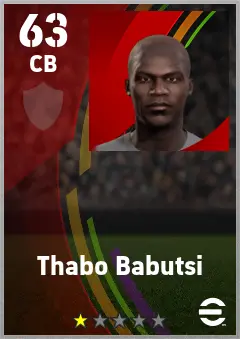 Thabo Babutsi eFootball 2026 player card — 63 OVR CB
